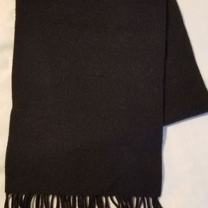 Black Soft Irish Lambswool Scarf, 12"x64"